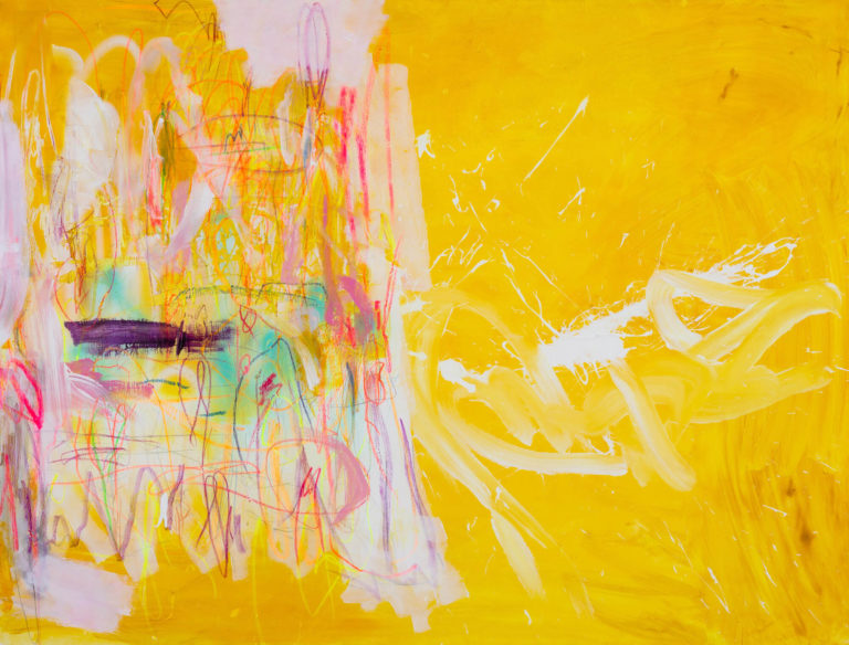 the awakening abstraktes gelbes Kunstwerk freude