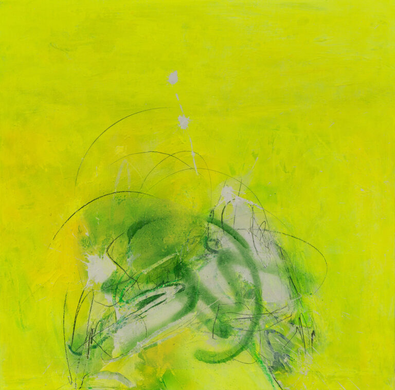 yellow green abstract painting