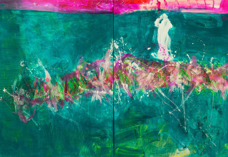 abstract painting diptych